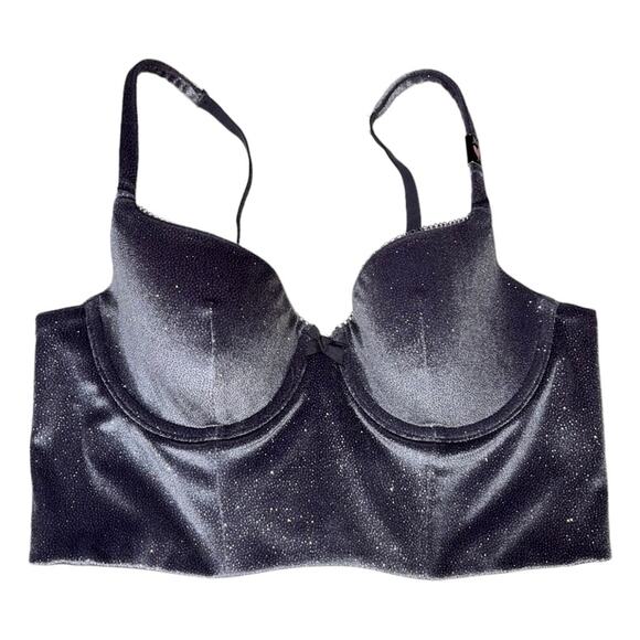 Victoria's Secret Glitter Velvet Body By Victoria Lined Demi Bra Top Size 36B - Picture 1 of 5